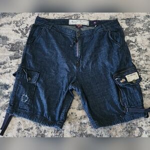 Men's Akoo Cargo Shorts Size 40‎ dark Blue Baggy